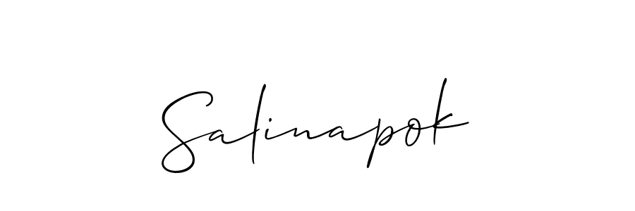 It looks lik you need a new signature style for name Salinapok. Design unique handwritten (Allison_Script) signature with our free signature maker in just a few clicks. Salinapok signature style 2 images and pictures png