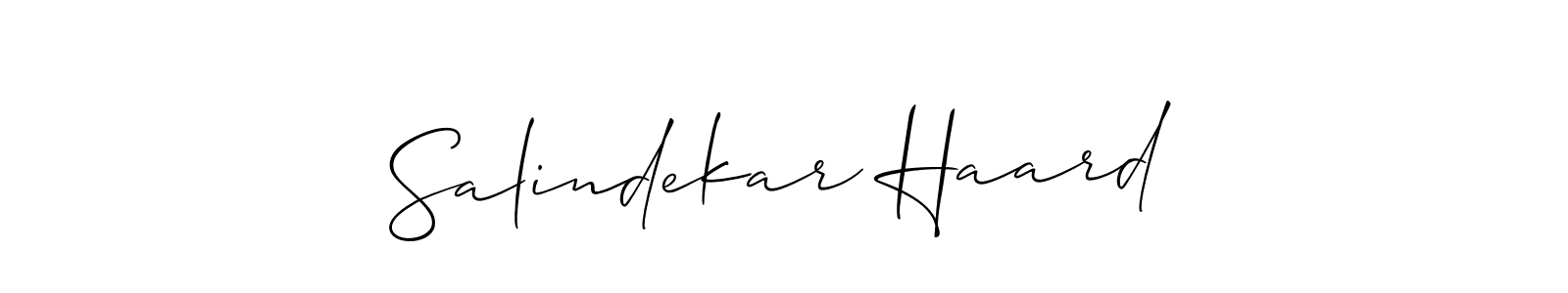 The best way (Allison_Script) to make a short signature is to pick only two or three words in your name. The name Salindekar Haard include a total of six letters. For converting this name. Salindekar Haard signature style 2 images and pictures png