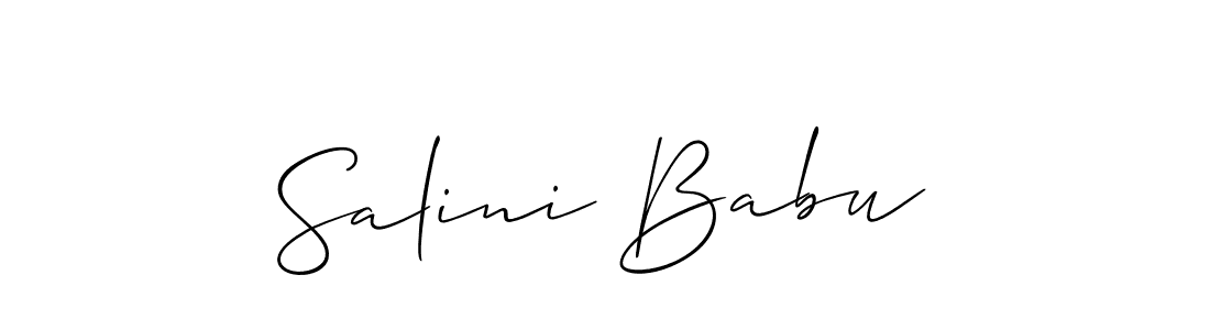 It looks lik you need a new signature style for name Salini Babu. Design unique handwritten (Allison_Script) signature with our free signature maker in just a few clicks. Salini Babu signature style 2 images and pictures png