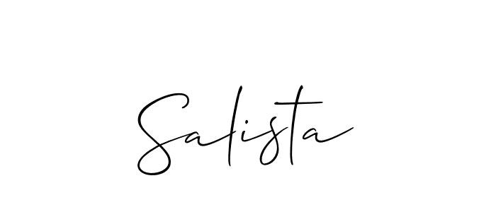 Allison_Script is a professional signature style that is perfect for those who want to add a touch of class to their signature. It is also a great choice for those who want to make their signature more unique. Get Salista name to fancy signature for free. Salista signature style 2 images and pictures png