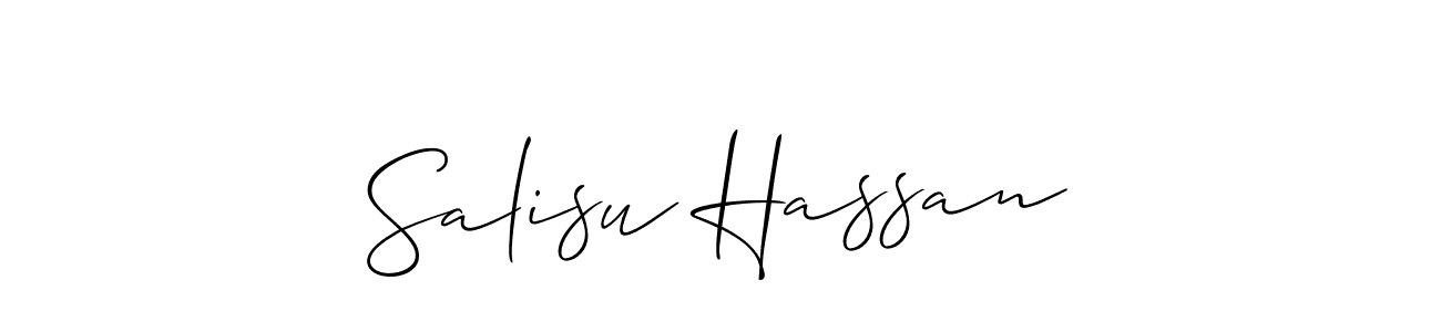 You should practise on your own different ways (Allison_Script) to write your name (Salisu Hassan) in signature. don't let someone else do it for you. Salisu Hassan signature style 2 images and pictures png