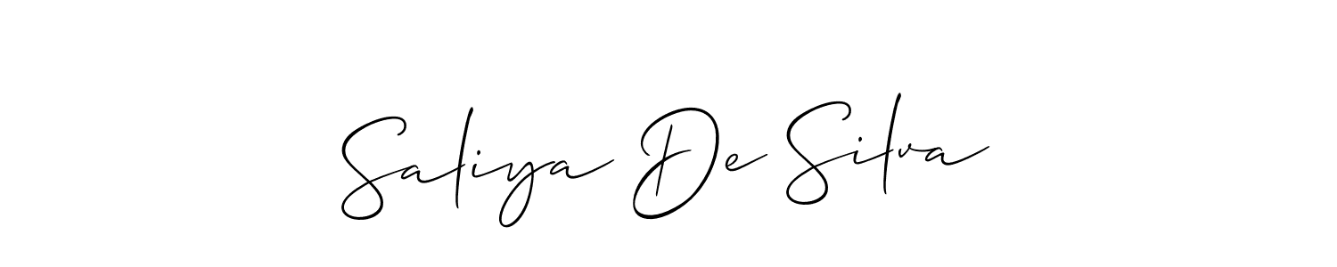 How to make Saliya De Silva signature? Allison_Script is a professional autograph style. Create handwritten signature for Saliya De Silva name. Saliya De Silva signature style 2 images and pictures png