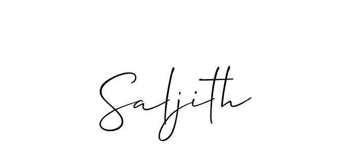 The best way (Allison_Script) to make a short signature is to pick only two or three words in your name. The name Saljith include a total of six letters. For converting this name. Saljith signature style 2 images and pictures png