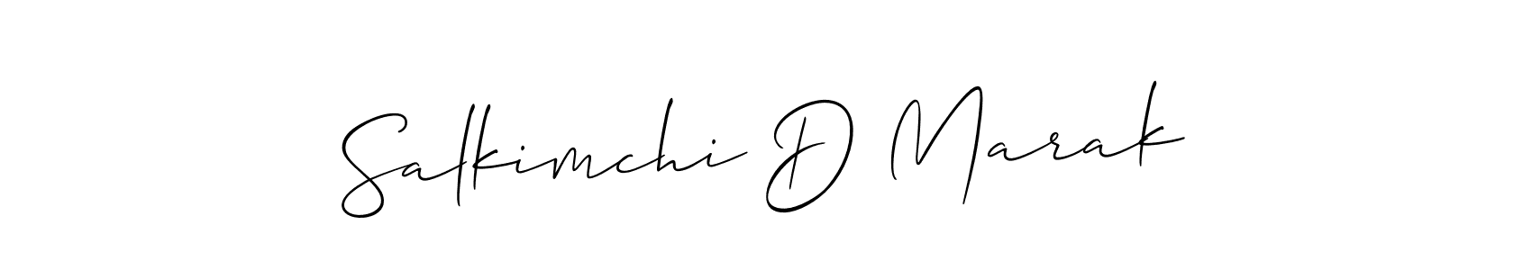 Make a beautiful signature design for name Salkimchi D Marak. With this signature (Allison_Script) style, you can create a handwritten signature for free. Salkimchi D Marak signature style 2 images and pictures png