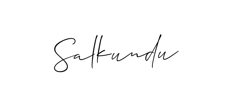 How to make Salkundu signature? Allison_Script is a professional autograph style. Create handwritten signature for Salkundu name. Salkundu signature style 2 images and pictures png