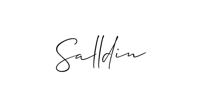 The best way (Allison_Script) to make a short signature is to pick only two or three words in your name. The name Salldin include a total of six letters. For converting this name. Salldin signature style 2 images and pictures png