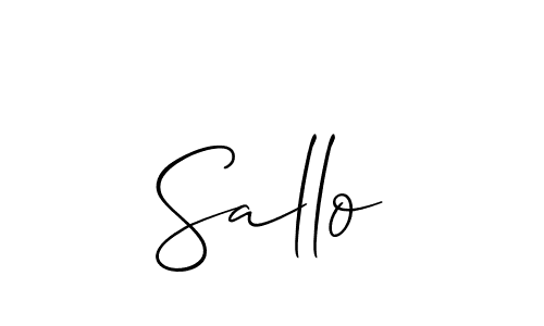 The best way (Allison_Script) to make a short signature is to pick only two or three words in your name. The name Sallo include a total of six letters. For converting this name. Sallo signature style 2 images and pictures png