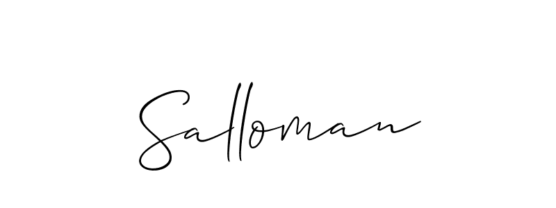 Salloman stylish signature style. Best Handwritten Sign (Allison_Script) for my name. Handwritten Signature Collection Ideas for my name Salloman. Salloman signature style 2 images and pictures png