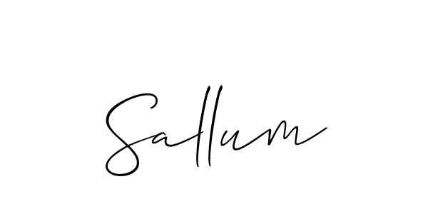 Make a beautiful signature design for name Sallum. With this signature (Allison_Script) style, you can create a handwritten signature for free. Sallum signature style 2 images and pictures png