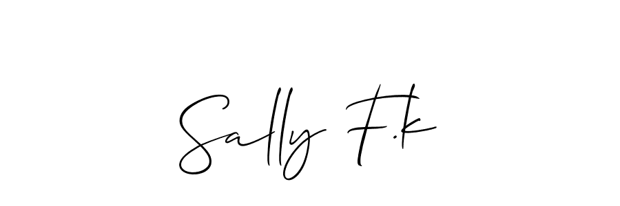 It looks lik you need a new signature style for name Sally F.k. Design unique handwritten (Allison_Script) signature with our free signature maker in just a few clicks. Sally F.k signature style 2 images and pictures png