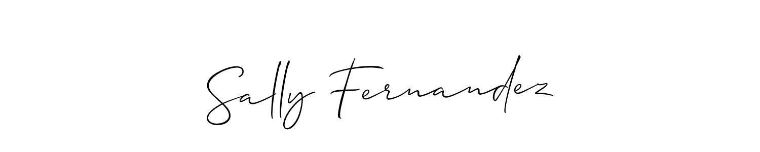 You should practise on your own different ways (Allison_Script) to write your name (Sally Fernandez) in signature. don't let someone else do it for you. Sally Fernandez signature style 2 images and pictures png