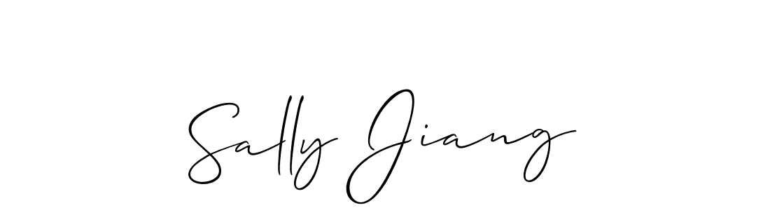 Allison_Script is a professional signature style that is perfect for those who want to add a touch of class to their signature. It is also a great choice for those who want to make their signature more unique. Get Sally Jiang name to fancy signature for free. Sally Jiang signature style 2 images and pictures png