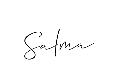 Use a signature maker to create a handwritten signature online. With this signature software, you can design (Allison_Script) your own signature for name Salma. Salma signature style 2 images and pictures png