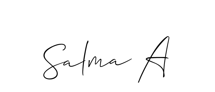 Also we have Salma A name is the best signature style. Create professional handwritten signature collection using Allison_Script autograph style. Salma A signature style 2 images and pictures png