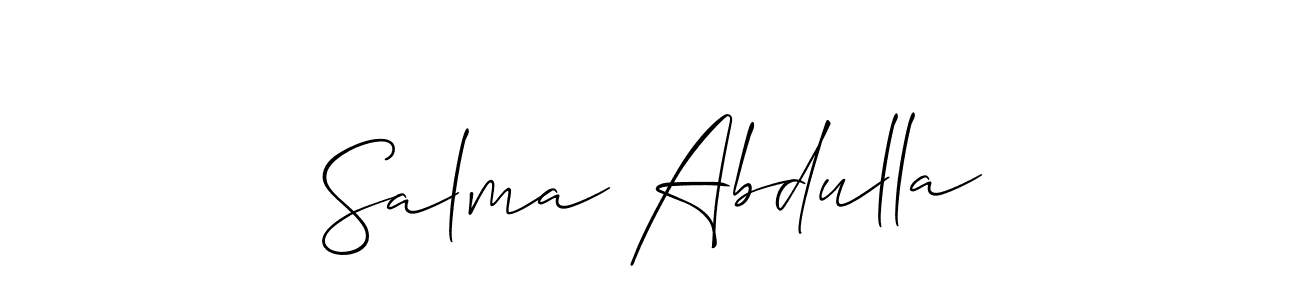 Use a signature maker to create a handwritten signature online. With this signature software, you can design (Allison_Script) your own signature for name Salma Abdulla. Salma Abdulla signature style 2 images and pictures png