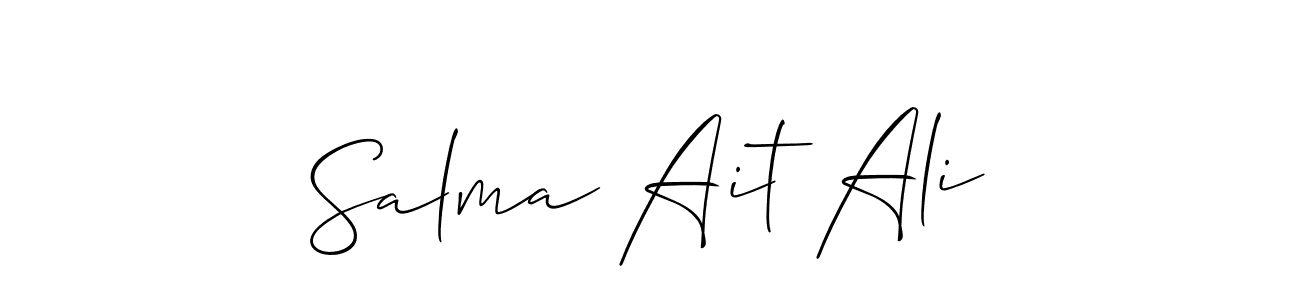How to Draw Salma Ait Ali signature style? Allison_Script is a latest design signature styles for name Salma Ait Ali. Salma Ait Ali signature style 2 images and pictures png