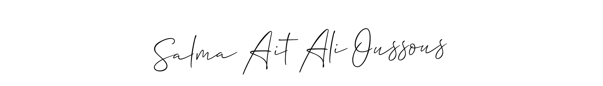 Create a beautiful signature design for name Salma Ait Ali Oussous. With this signature (Allison_Script) fonts, you can make a handwritten signature for free. Salma Ait Ali Oussous signature style 2 images and pictures png