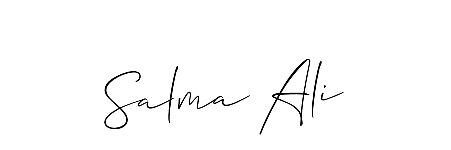 Create a beautiful signature design for name Salma Ali. With this signature (Allison_Script) fonts, you can make a handwritten signature for free. Salma Ali signature style 2 images and pictures png