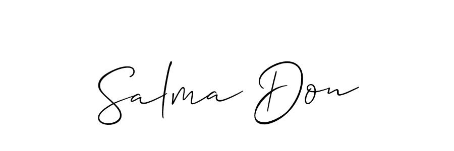 Use a signature maker to create a handwritten signature online. With this signature software, you can design (Allison_Script) your own signature for name Salma Don. Salma Don signature style 2 images and pictures png