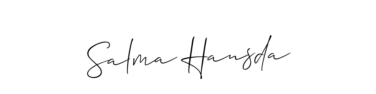 Best and Professional Signature Style for Salma Hansda. Allison_Script Best Signature Style Collection. Salma Hansda signature style 2 images and pictures png