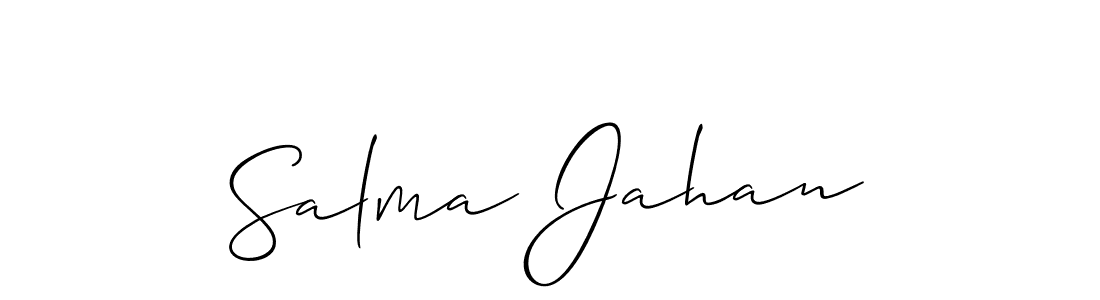 It looks lik you need a new signature style for name Salma Jahan. Design unique handwritten (Allison_Script) signature with our free signature maker in just a few clicks. Salma Jahan signature style 2 images and pictures png