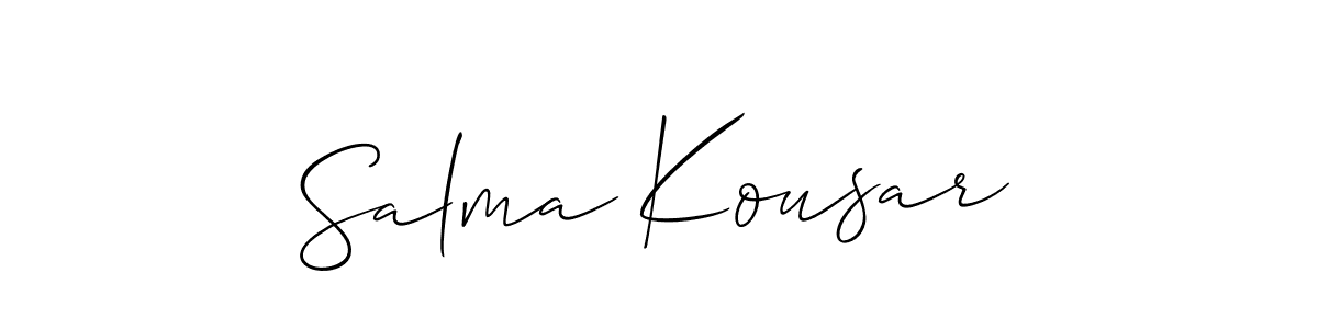 Use a signature maker to create a handwritten signature online. With this signature software, you can design (Allison_Script) your own signature for name Salma Kousar. Salma Kousar signature style 2 images and pictures png