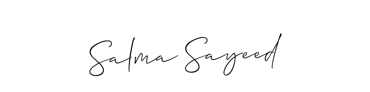 Salma Sayeed stylish signature style. Best Handwritten Sign (Allison_Script) for my name. Handwritten Signature Collection Ideas for my name Salma Sayeed. Salma Sayeed signature style 2 images and pictures png