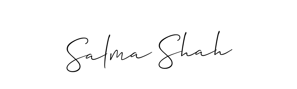 Make a beautiful signature design for name Salma Shah. With this signature (Allison_Script) style, you can create a handwritten signature for free. Salma Shah signature style 2 images and pictures png