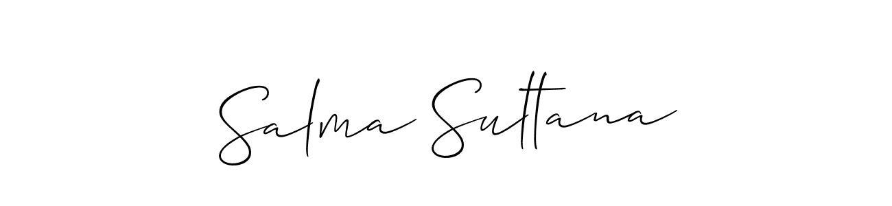 How to make Salma Sultana name signature. Use Allison_Script style for creating short signs online. This is the latest handwritten sign. Salma Sultana signature style 2 images and pictures png