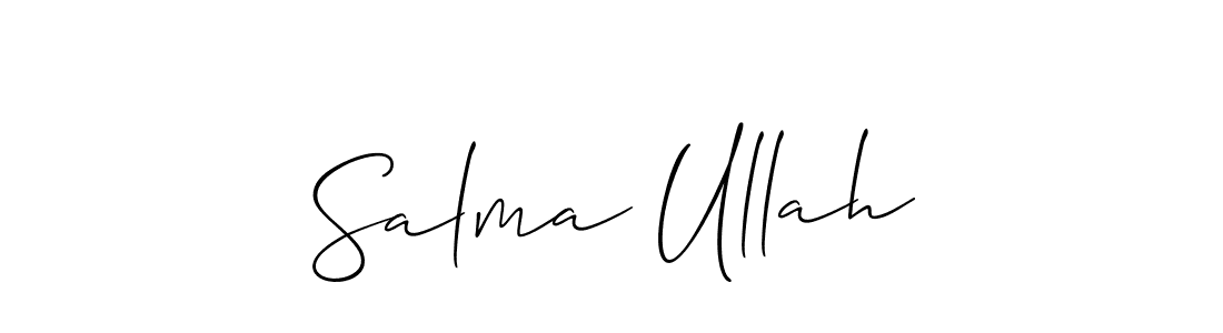 Make a short Salma Ullah signature style. Manage your documents anywhere anytime using Allison_Script. Create and add eSignatures, submit forms, share and send files easily. Salma Ullah signature style 2 images and pictures png