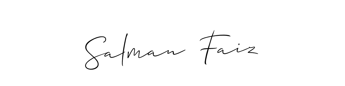 You should practise on your own different ways (Allison_Script) to write your name (Salman  Faiz) in signature. don't let someone else do it for you. Salman  Faiz signature style 2 images and pictures png
