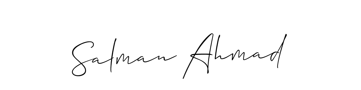 It looks lik you need a new signature style for name Salman Ahmad. Design unique handwritten (Allison_Script) signature with our free signature maker in just a few clicks. Salman Ahmad signature style 2 images and pictures png