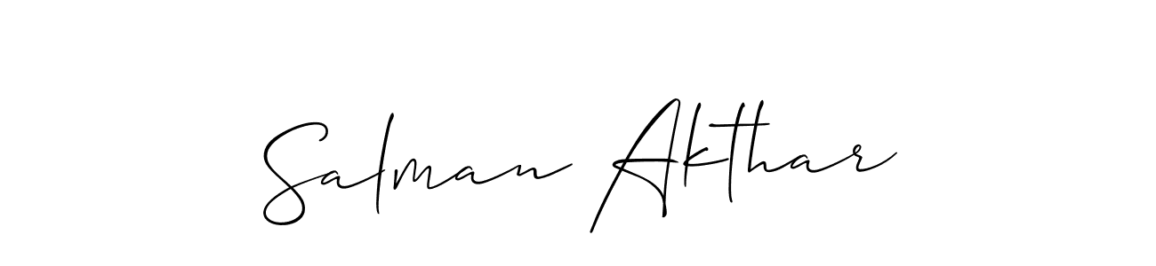 How to make Salman Akthar name signature. Use Allison_Script style for creating short signs online. This is the latest handwritten sign. Salman Akthar signature style 2 images and pictures png