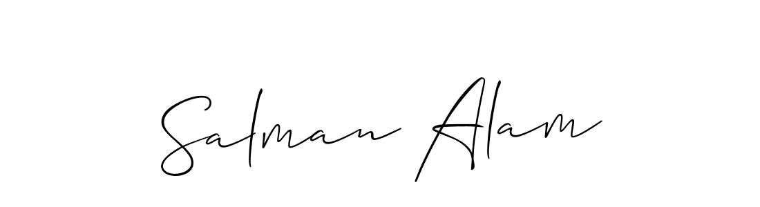 Make a beautiful signature design for name Salman Alam. With this signature (Allison_Script) style, you can create a handwritten signature for free. Salman Alam signature style 2 images and pictures png