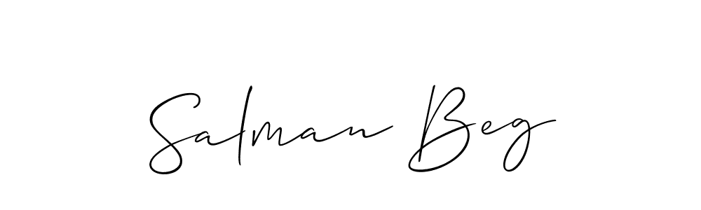 if you are searching for the best signature style for your name Salman Beg. so please give up your signature search. here we have designed multiple signature styles  using Allison_Script. Salman Beg signature style 2 images and pictures png