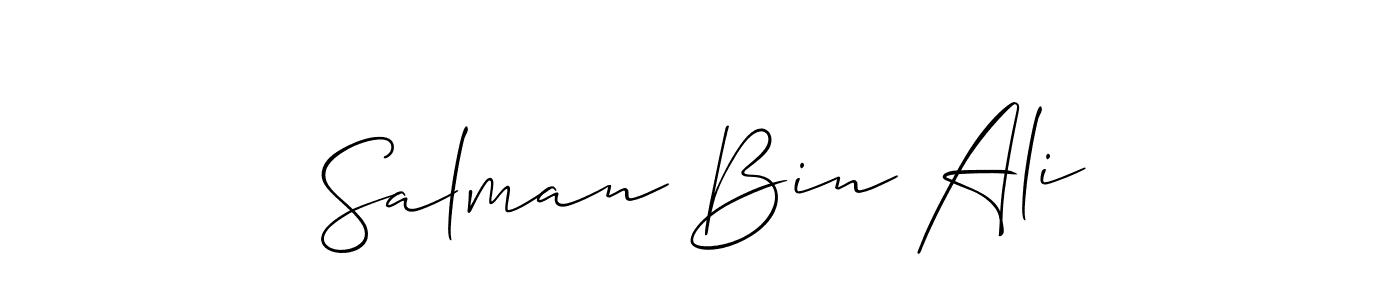 Create a beautiful signature design for name Salman Bin Ali. With this signature (Allison_Script) fonts, you can make a handwritten signature for free. Salman Bin Ali signature style 2 images and pictures png