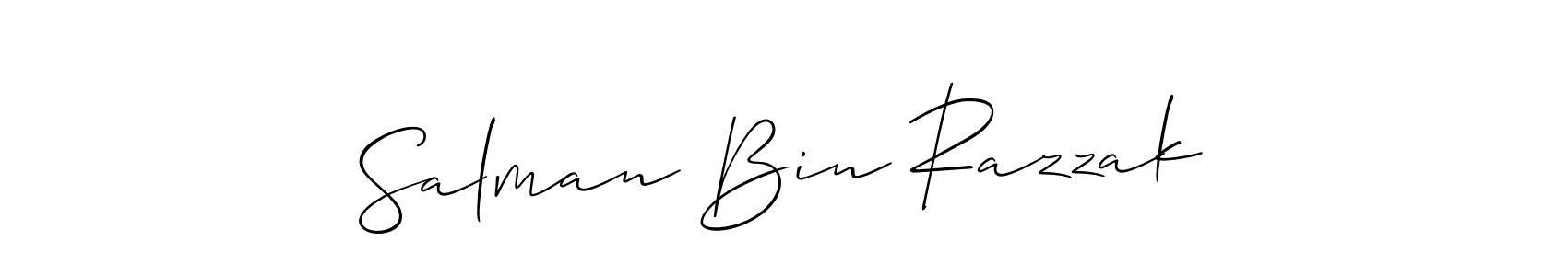 This is the best signature style for the Salman Bin Razzak name. Also you like these signature font (Allison_Script). Mix name signature. Salman Bin Razzak signature style 2 images and pictures png