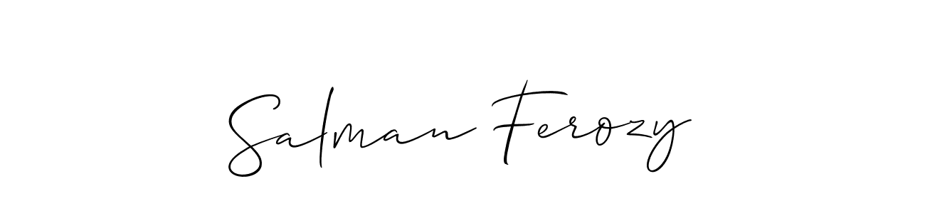 Also You can easily find your signature by using the search form. We will create Salman Ferozy name handwritten signature images for you free of cost using Allison_Script sign style. Salman Ferozy signature style 2 images and pictures png