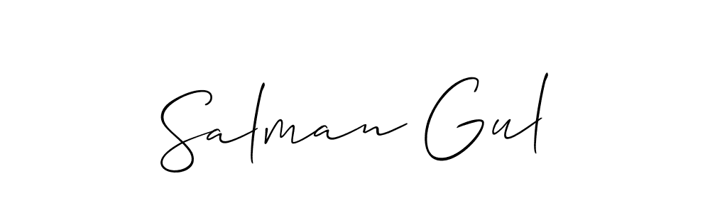 Also You can easily find your signature by using the search form. We will create Salman Gul name handwritten signature images for you free of cost using Allison_Script sign style. Salman Gul signature style 2 images and pictures png
