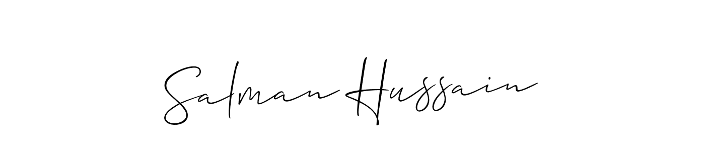 Use a signature maker to create a handwritten signature online. With this signature software, you can design (Allison_Script) your own signature for name Salman Hussain. Salman Hussain signature style 2 images and pictures png