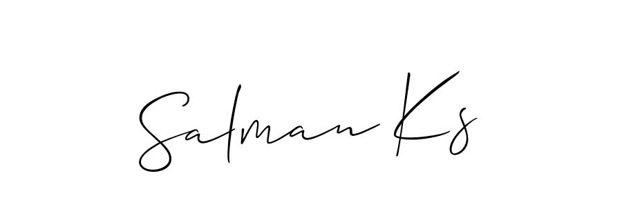 Create a beautiful signature design for name Salman Ks. With this signature (Allison_Script) fonts, you can make a handwritten signature for free. Salman Ks signature style 2 images and pictures png