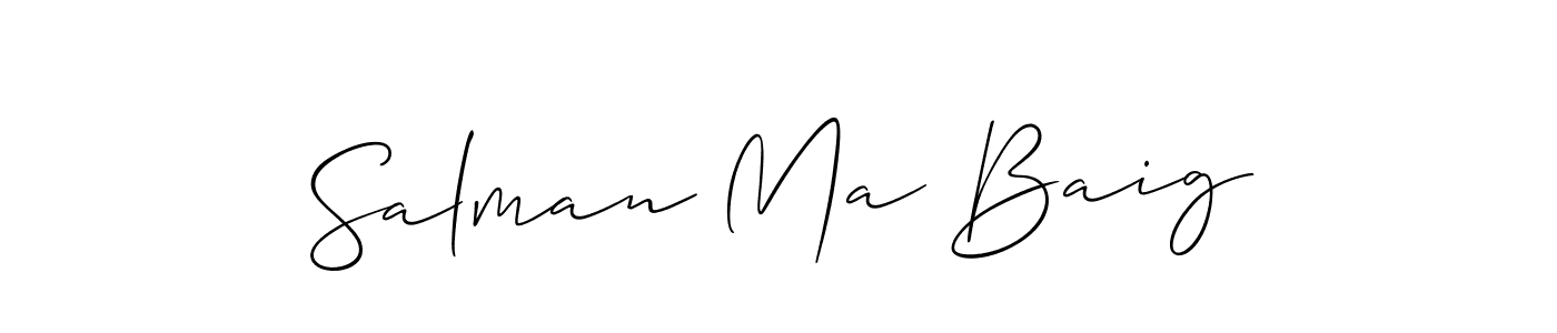 Allison_Script is a professional signature style that is perfect for those who want to add a touch of class to their signature. It is also a great choice for those who want to make their signature more unique. Get Salman Ma Baig name to fancy signature for free. Salman Ma Baig signature style 2 images and pictures png