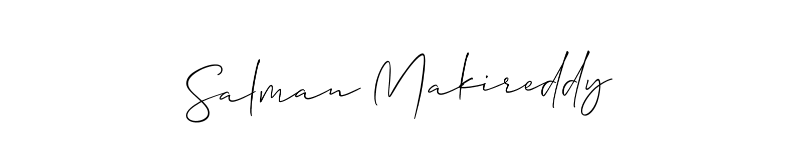 The best way (Allison_Script) to make a short signature is to pick only two or three words in your name. The name Salman Makireddy include a total of six letters. For converting this name. Salman Makireddy signature style 2 images and pictures png