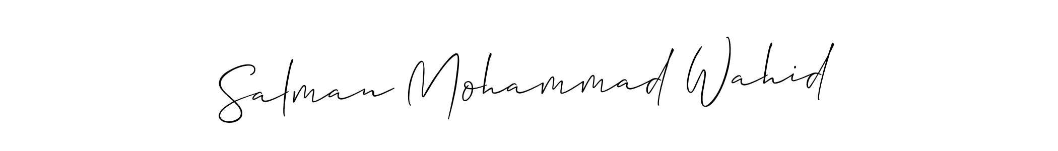 How to make Salman Mohammad Wahid name signature. Use Allison_Script style for creating short signs online. This is the latest handwritten sign. Salman Mohammad Wahid signature style 2 images and pictures png