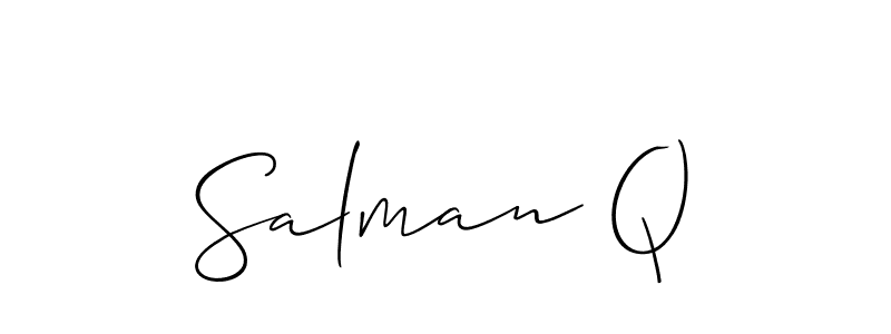 Also we have Salman Q name is the best signature style. Create professional handwritten signature collection using Allison_Script autograph style. Salman Q signature style 2 images and pictures png