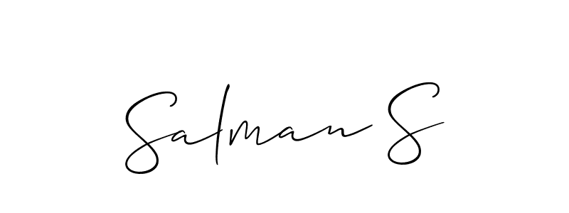 You should practise on your own different ways (Allison_Script) to write your name (Salman S) in signature. don't let someone else do it for you. Salman S signature style 2 images and pictures png