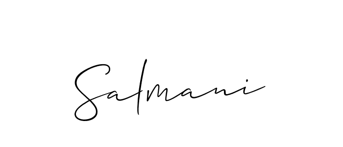 Use a signature maker to create a handwritten signature online. With this signature software, you can design (Allison_Script) your own signature for name Salmani. Salmani signature style 2 images and pictures png