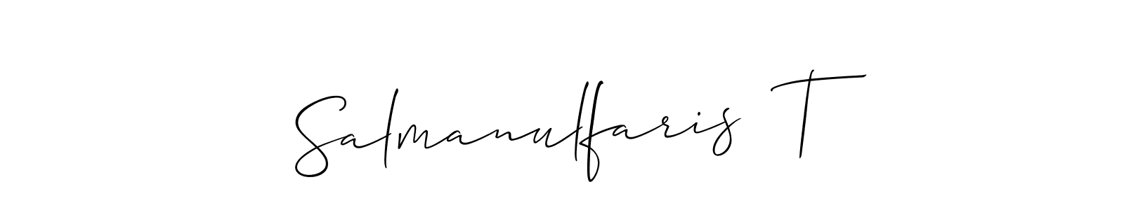 Design your own signature with our free online signature maker. With this signature software, you can create a handwritten (Allison_Script) signature for name Salmanulfaris  T. Salmanulfaris  T signature style 2 images and pictures png