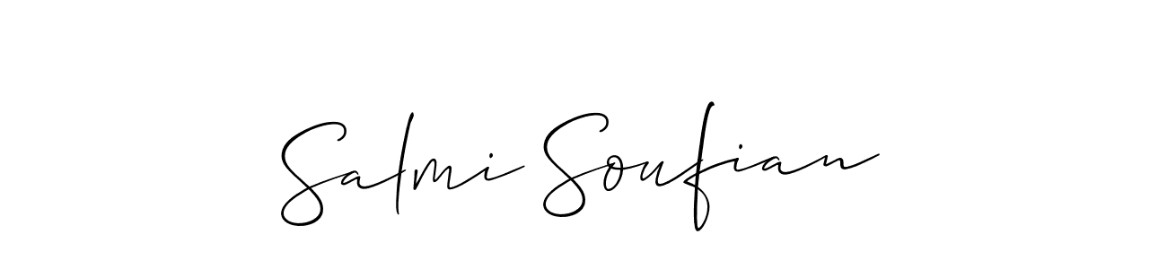 Create a beautiful signature design for name Salmi Soufian. With this signature (Allison_Script) fonts, you can make a handwritten signature for free. Salmi Soufian signature style 2 images and pictures png