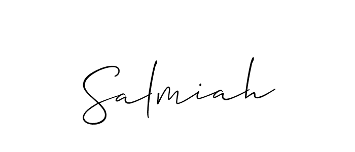 Make a beautiful signature design for name Salmiah. With this signature (Allison_Script) style, you can create a handwritten signature for free. Salmiah signature style 2 images and pictures png